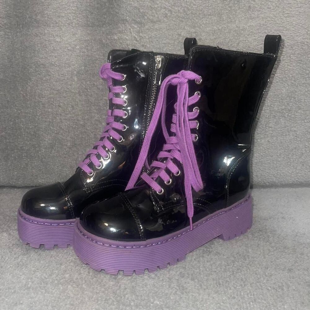 Sugar-thrillz Women's Purple and Black Boots